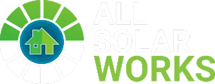 All solar works white logo